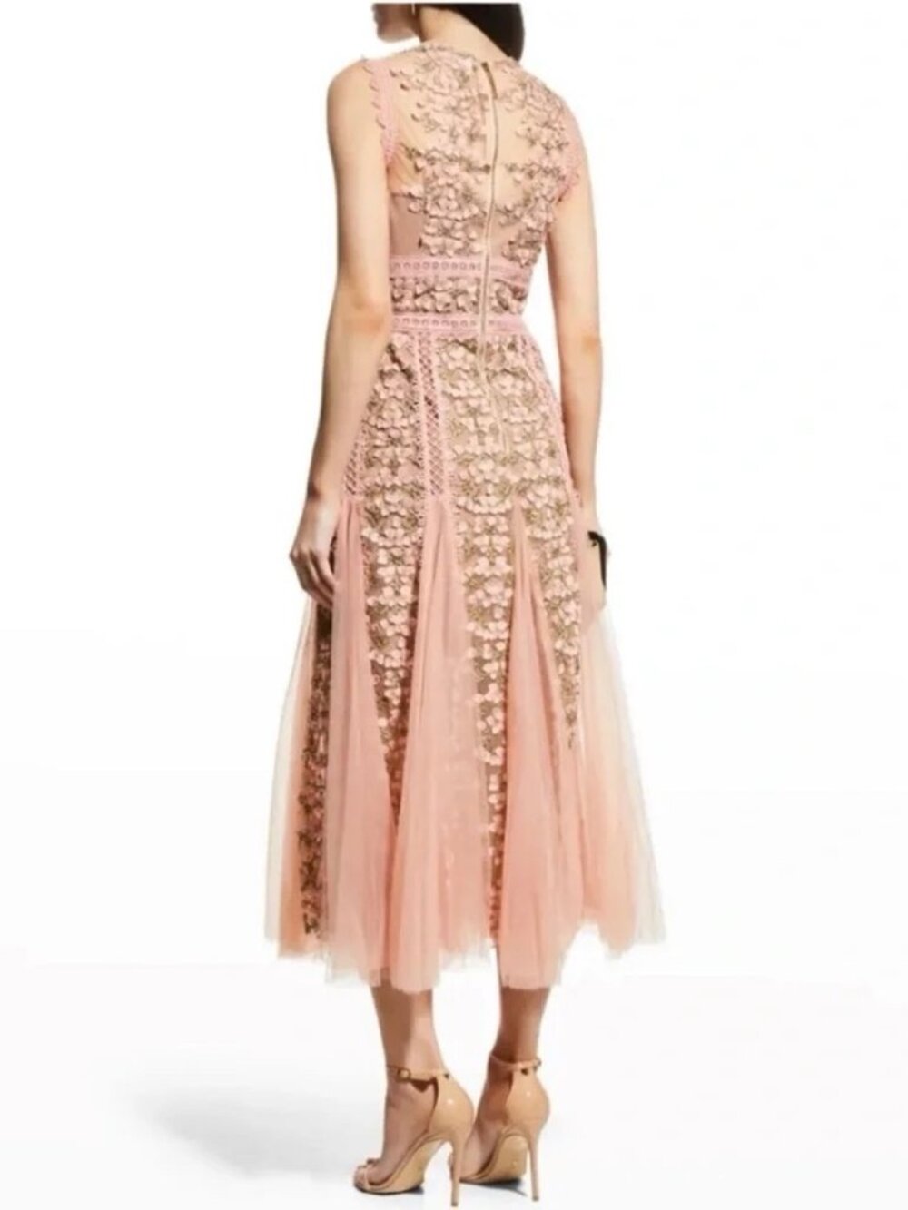 Bronx & Banco Saba Embroidered Tulle Midi Gown - Picture 2 of 9